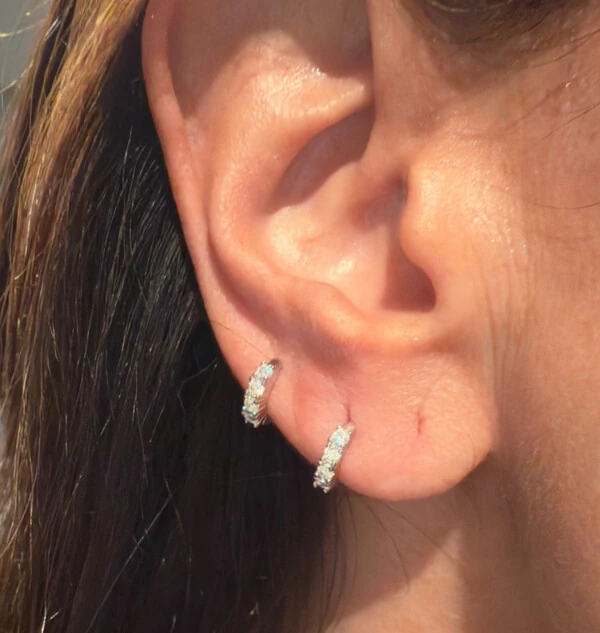Brinco Argolinha Moissanite 2.1MM 0,28CT em Prata 925