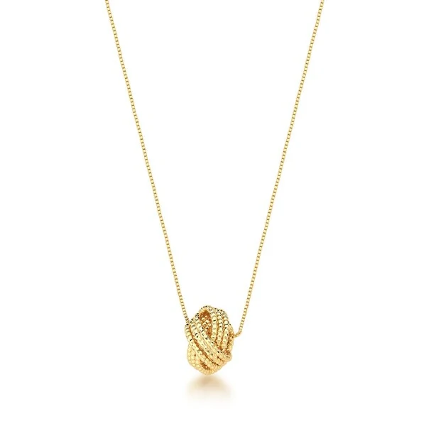 Colar com No Diamantado em Dourado