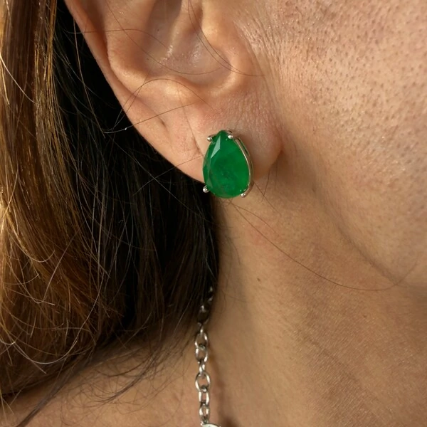 Brinco Gota Colors em Ródio