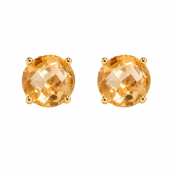 Brinco Solitário 10MM colors em Dourado