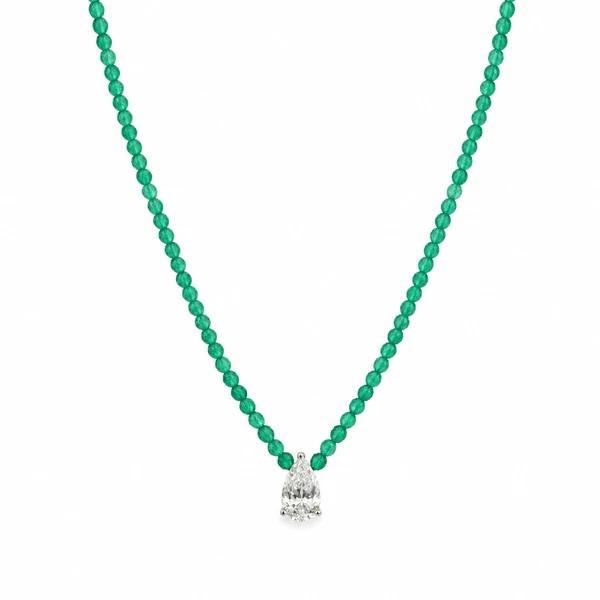 Colar Moissanite Onix Verde 1.08CT em Prata 925