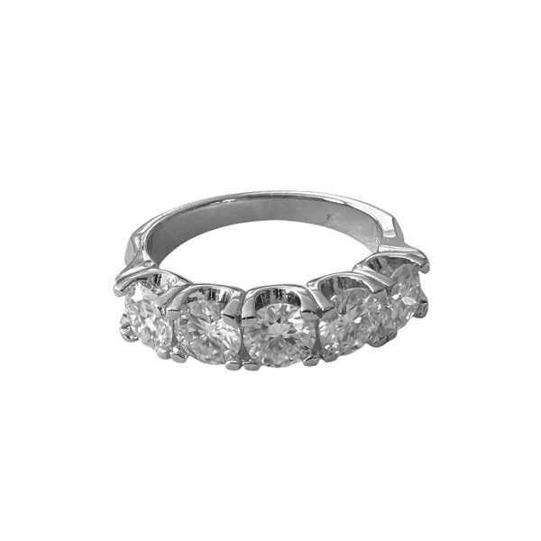 1/2 Aliança Moissanite 5MM 2.5CT Anatômica em Prata 925