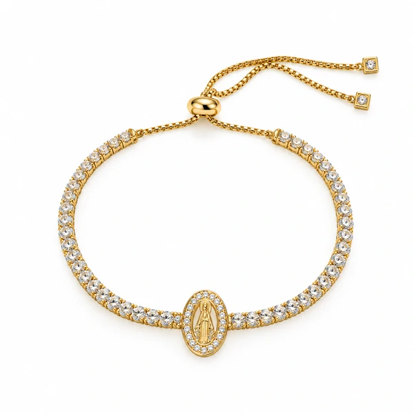 Pulseira Shamballa riviera com Medalhas em Dourado