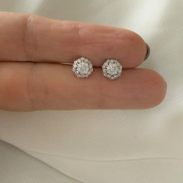 Brinco Moissanite Flor 0,45 CT em Prata 925