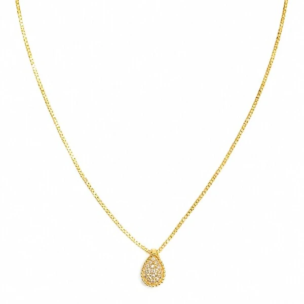 Colar com Pingente Gota Cravejado com Dourado