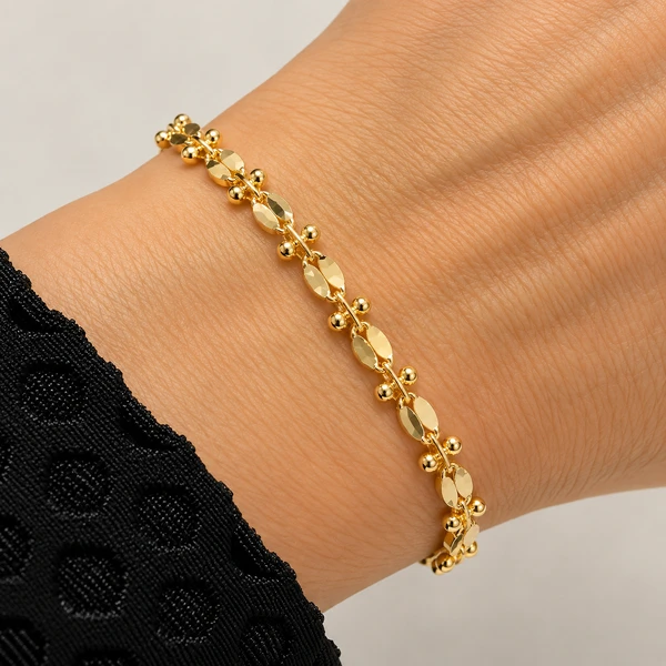 Pulseira Malha Retangular em Dourado