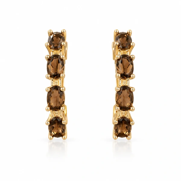 Brinco Earhook Brown em Dourado