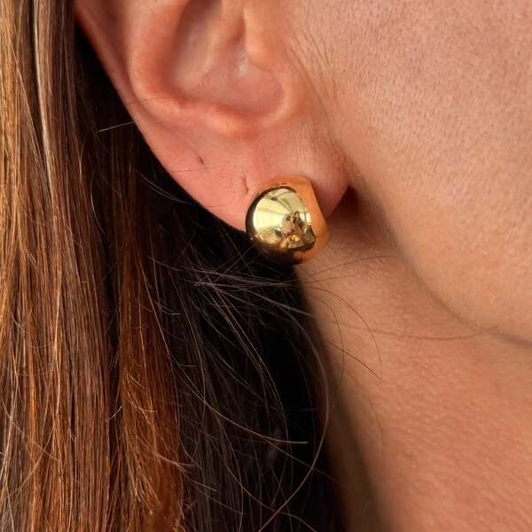 Brinco Bola G em Dourado