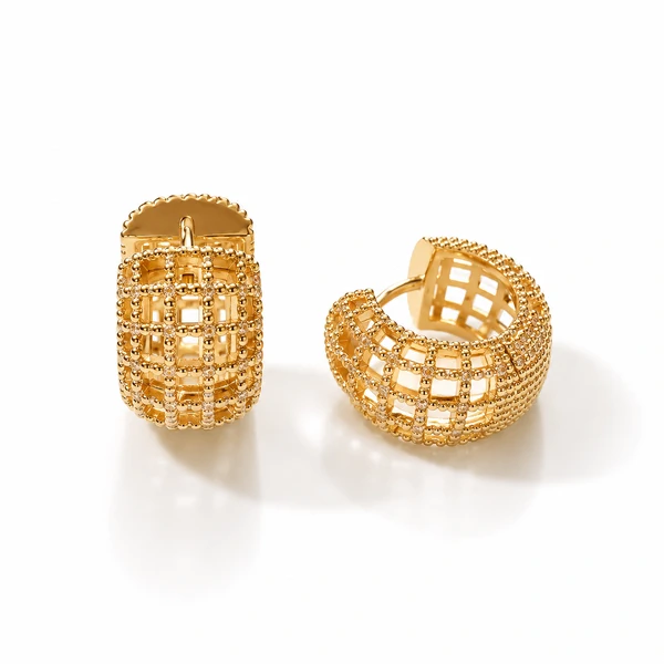 Brinco Telinha Bolinga M em Dourado