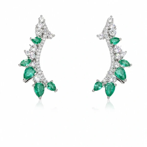 Brinco Earcuff com Zircônias Colors em Rodio