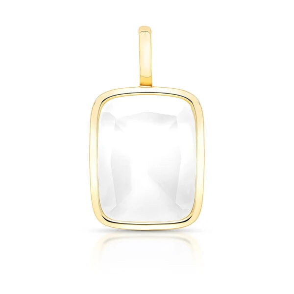 Pingente Gde Retangular em Dourado