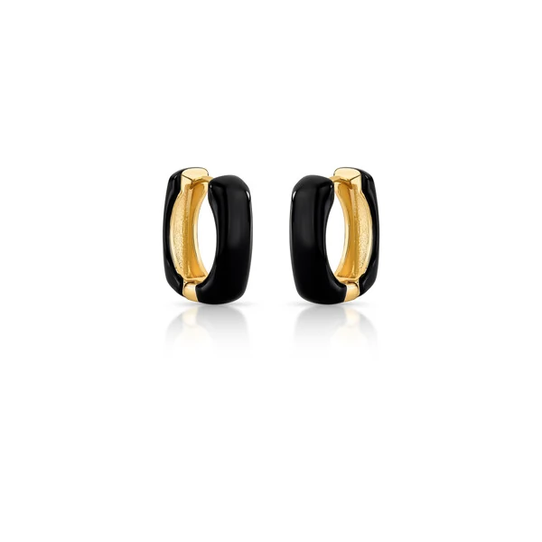 Brinco Argola Esmaltado com Dourado