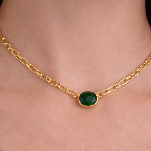 Colar Cartier com Pingente Esmeralda Fusion em Dourado