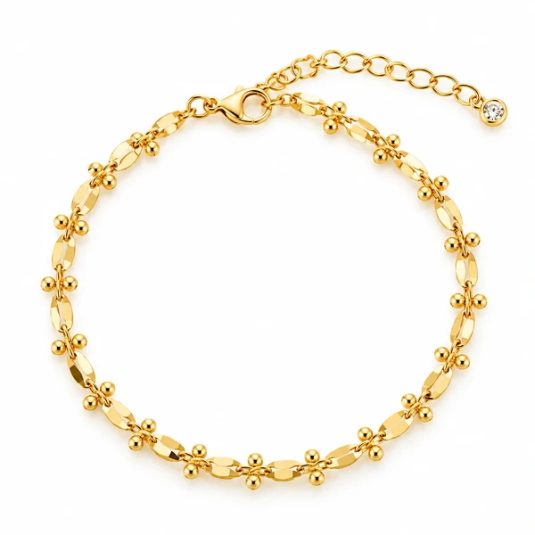 Pulseira Malha Retangular em Dourado