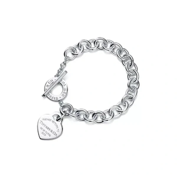 Pulseiras de Elos com Coração e Fecho Pino