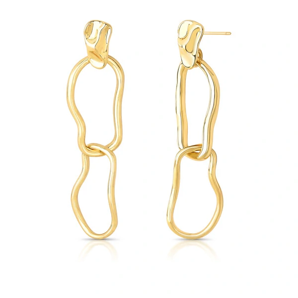 Brinco Argolas Orgânicas em Dourado