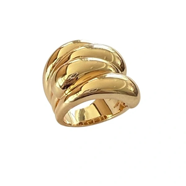 Anel Gotas Longas e Finas em Dourado
