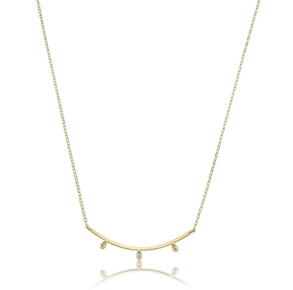 Colar Canga com Gotas de Zircônias em Dourado