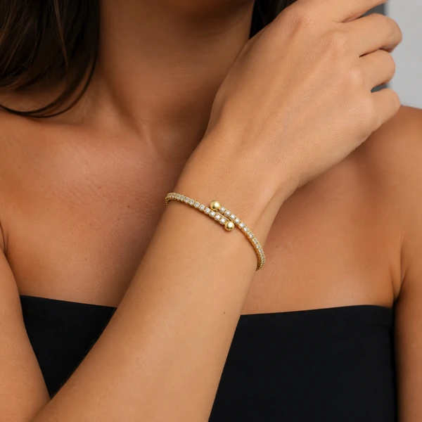 Bracelete Riviera em Dourado