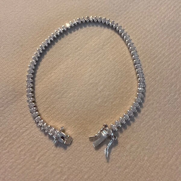 Pulseira Riviera Zircônias em Baguetes na Prata 925