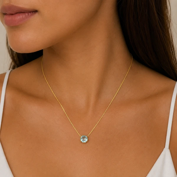 Colar Pto de Luz 10MM Dourado