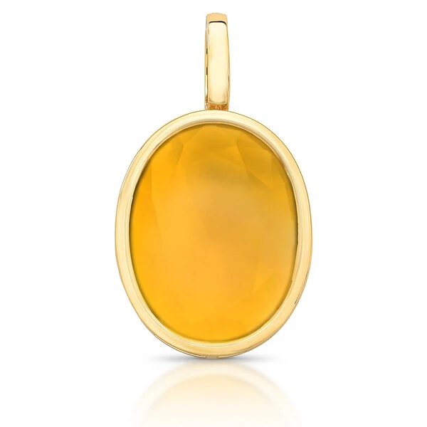 Pingente Oval Grande em Dourado