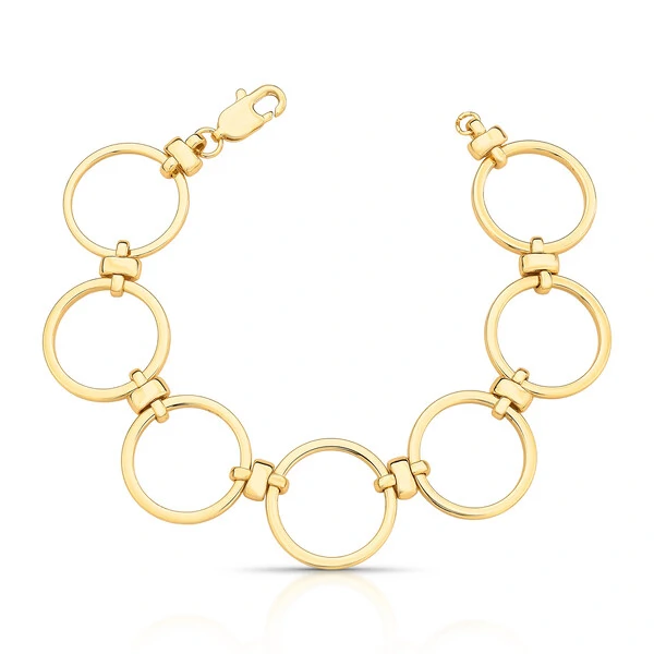 Pulseira Círculos Vazados em Dourado