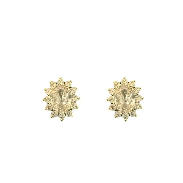 Brinco Princesa Oval com Zircônias em Dourado