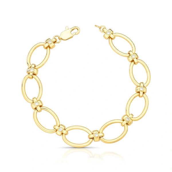 Pulseira Elos Ovais em Dourado