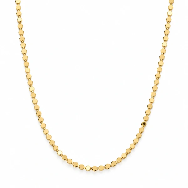Colar Longo Chapinha M em Dourado