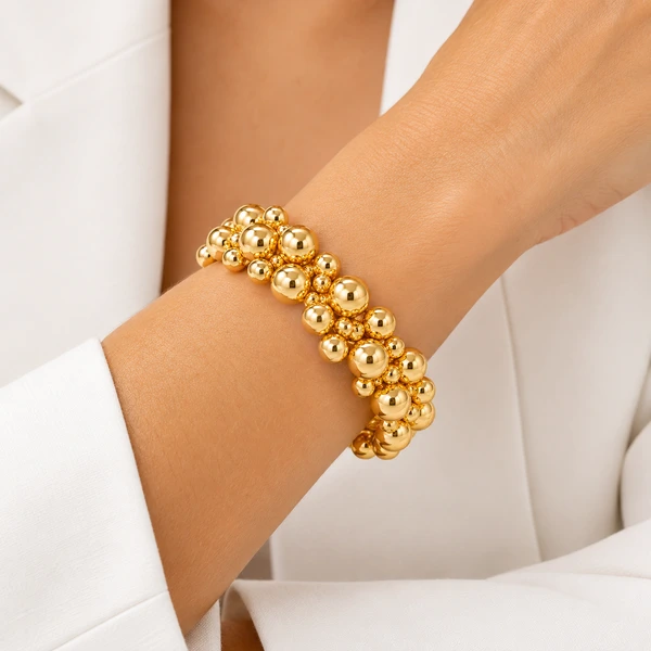 Bracelete Esferas em Dourado