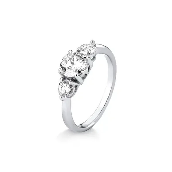 Anel Moissanite com 3 Pedras 1,6CT em Prata 925
