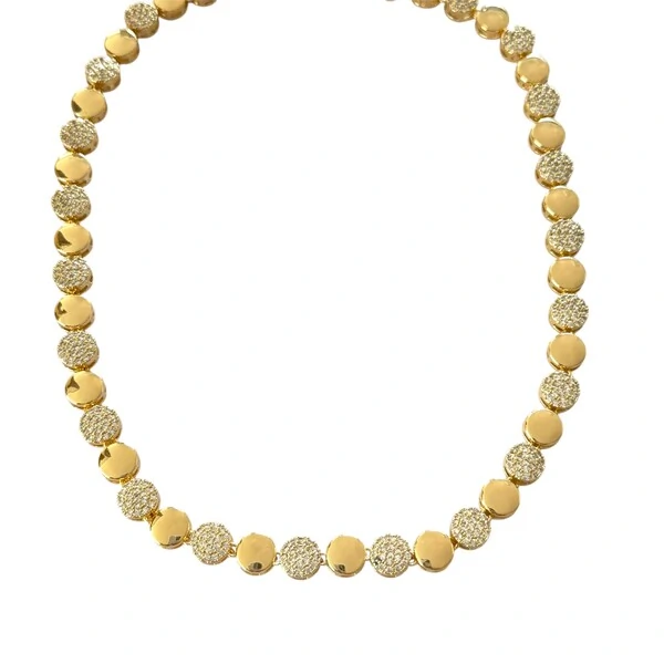 Conjunto Bolas Lisas e Cravejadas com Zircônias em Dourado