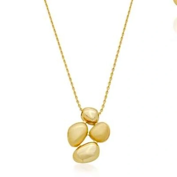 Colar Orgânico Fosco e Polido em Dourado