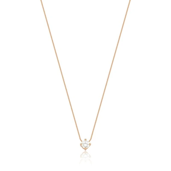 Colar com Ponto de Luz de Zircônia Quadrada em Dourado