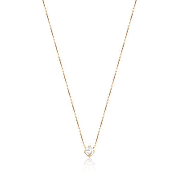 Colar Solitário Zircônia Quadrada em Dourado