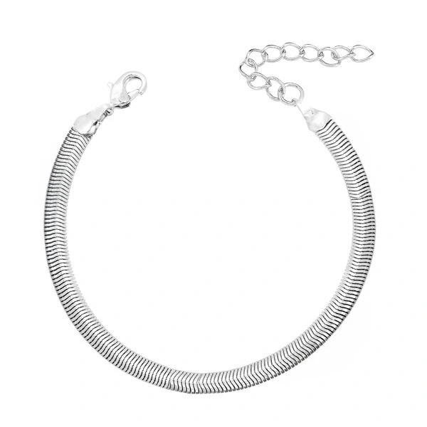 Pulseira Rabo de Rato em Ródio