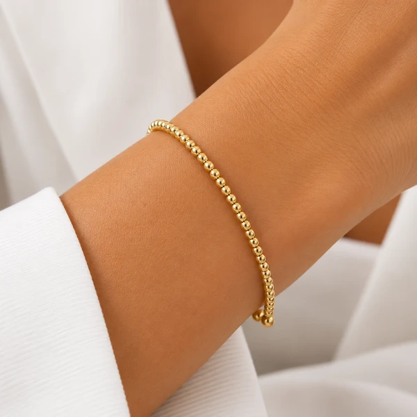 Bracelete Bolinhas Delicadas em Dourado