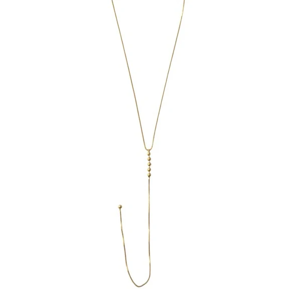 Colar Gravatinha com Bolinhas em Dourado