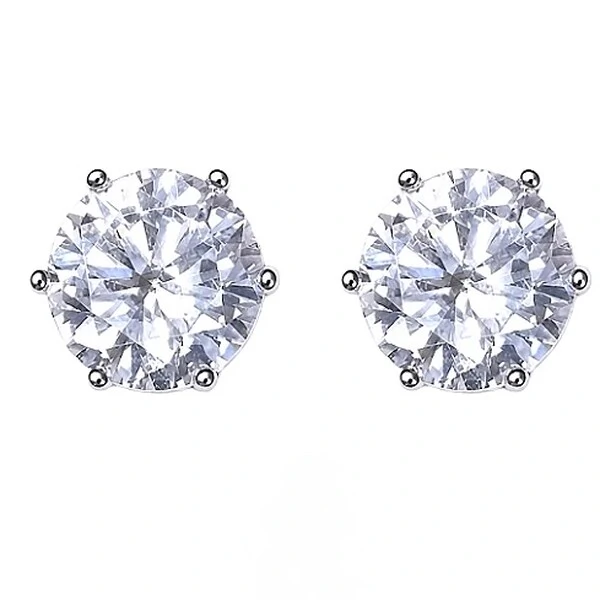 Brinco Solitário Moissanite 7 CT – Prata 925