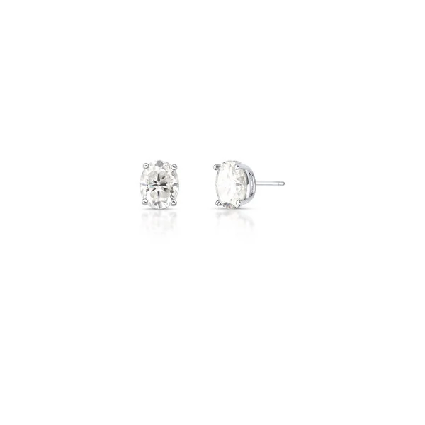 Brinco Moissanite Oval 10MM 3 CT em Prata 925