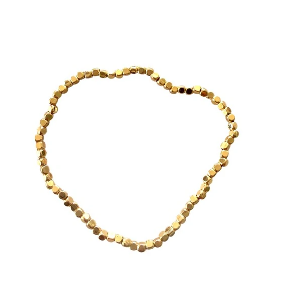 Pulseira Silicone Peças Douradas