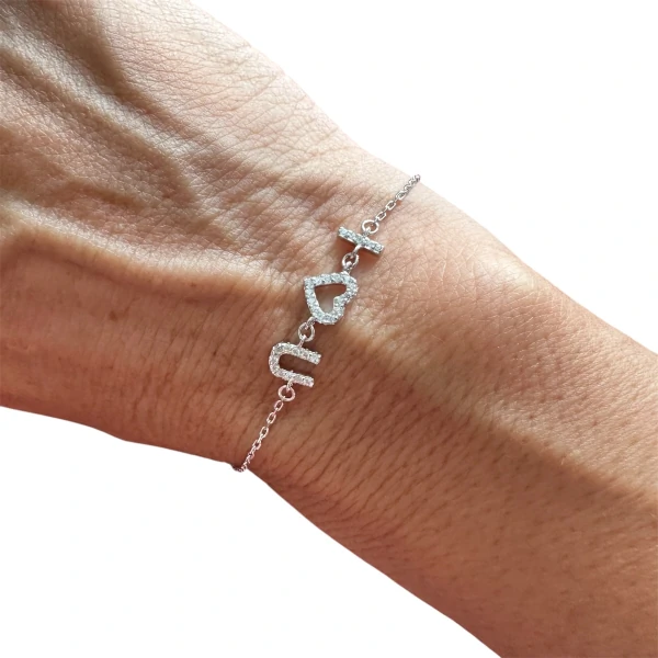 Pulseira Escrita I Love You em Prata 925