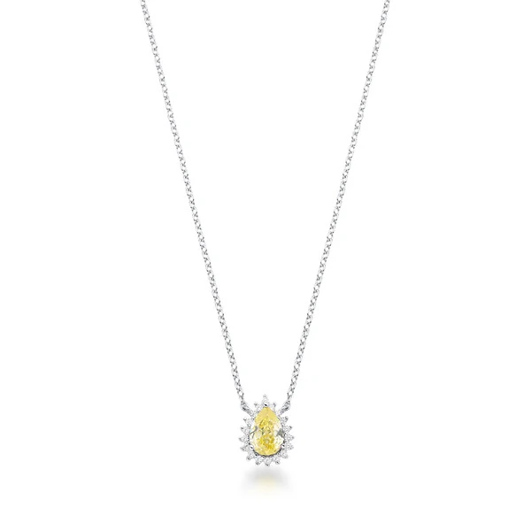 Colar Gota Citrino Princesa em Prata 925