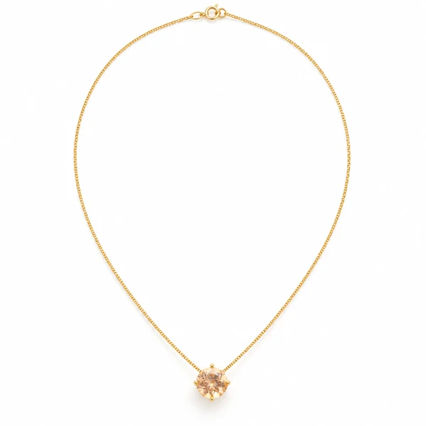 Colar Ponto de Luz Morganita em Dourado