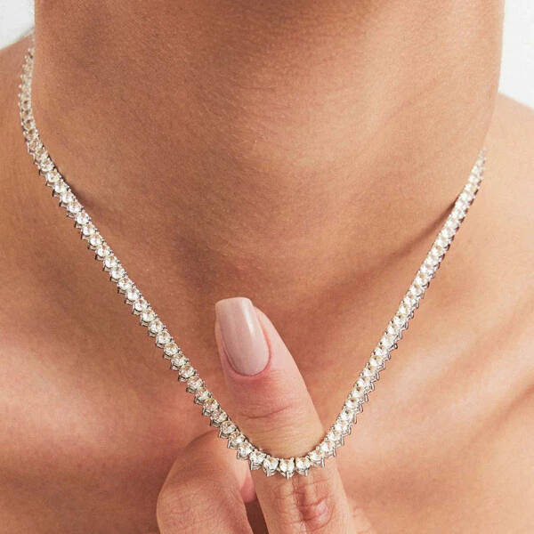 Colar Riviera 3 Pontas Citrino em Ródio