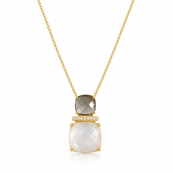 Colar com Pingente Cristal em Dourado