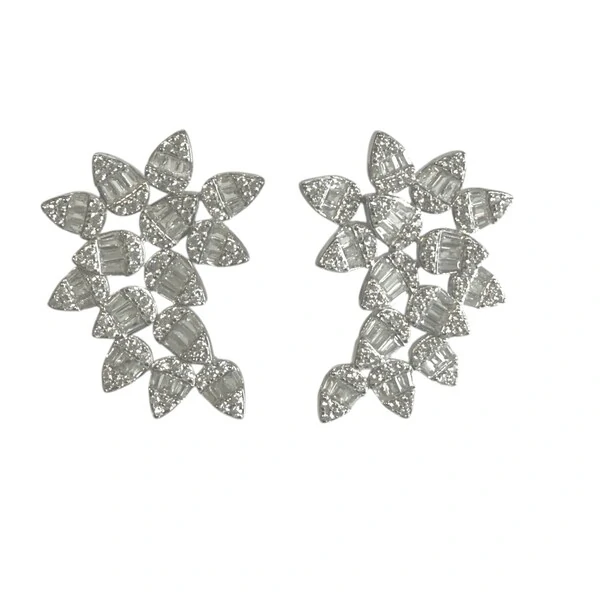 Brinco Earcuff Gotas de Zircônias em Prata 925