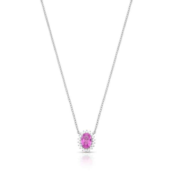 Colar Oval Rubelita com Zircônias Princesa em Prata 925