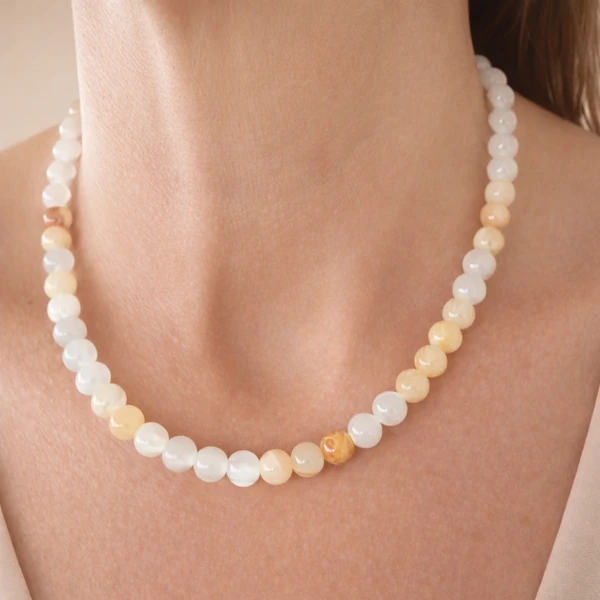 Colar Quartzo Leitoso Natural